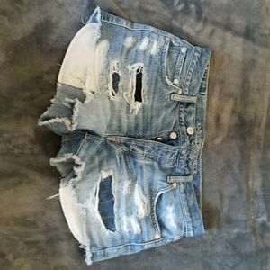 High waisted denim shorts